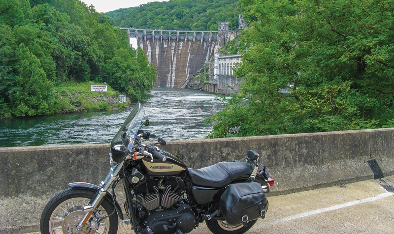 Cheoah Dam, two miles from the North Carolina end of The Dragon, was made famous by  Harrison Ford, a.k.a. Dr. Richard Kimble, in the 1993 movie “The Fugitive.” The dam is 232 feet high.