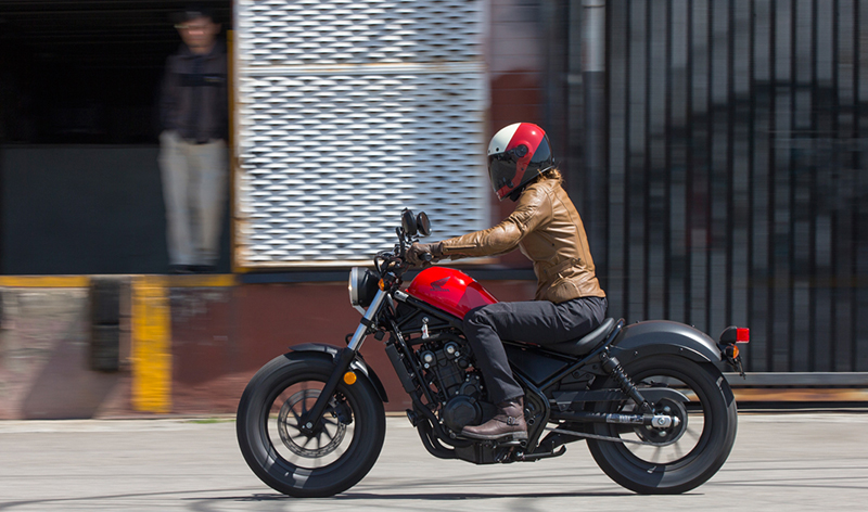 The Rebel is surprisingly comfortable for such a small motorcycle. Narrow handlebars make full-lock U-turns easy, and the scooped solo saddle is comfortable enough for a full day's ride around town.