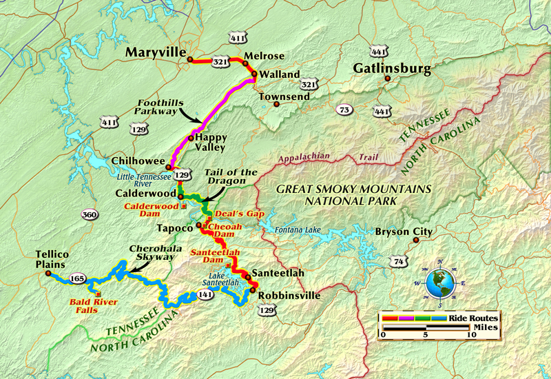 Map of the route taken. Map by Bill Tipton/compartmaps.com