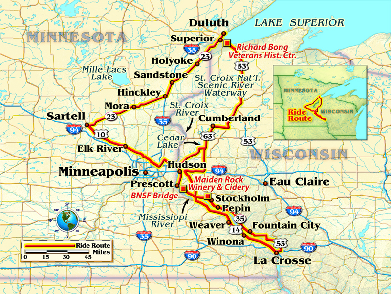 Minnesota Wisconsin motorcycle ride