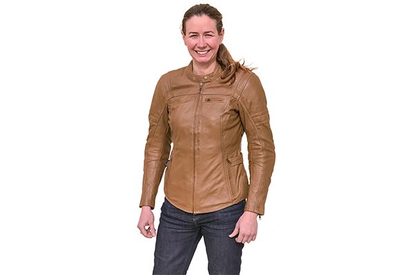 Cortech Bella women's leather jacket in Vintage Brown.