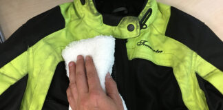 Cleaning motorcycle apparel