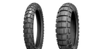 Shinko 804 front and 805 rear ADV motorcycle tires.