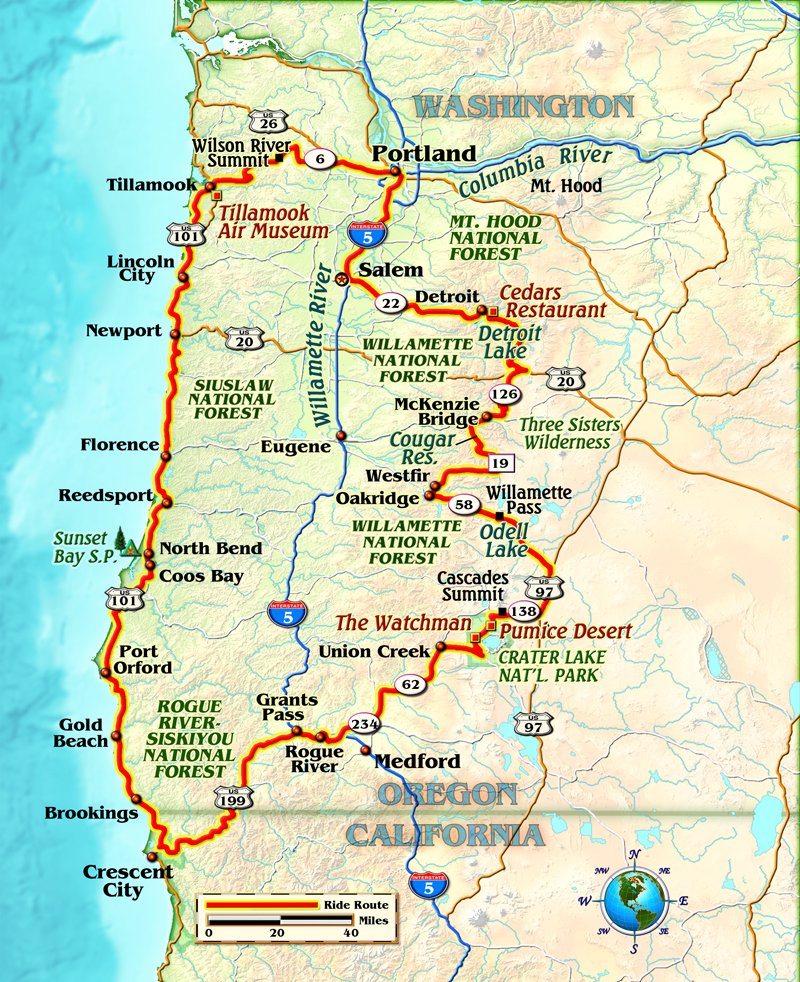 31 Map Of Oregon And California Coast Maps Database Source