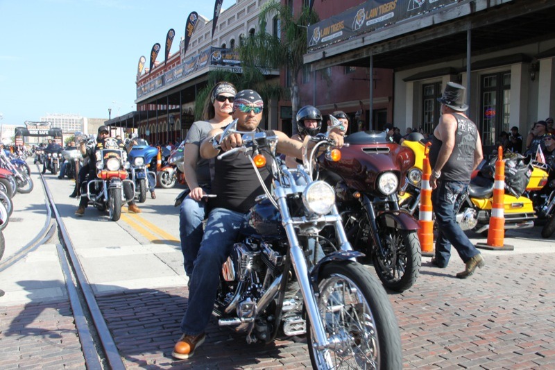 couple on a motorcycle