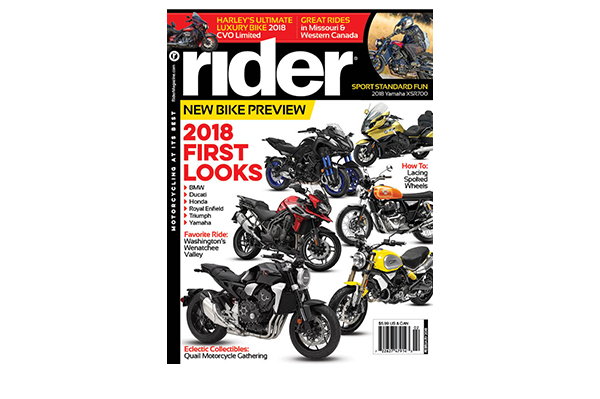 Rider magazine February 2018 cover