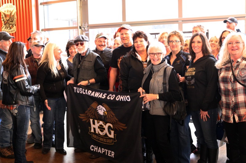 Willie G. and Nancy Davidson happily greeted Ohio visitors to the Harley-Davidson Museum and the on-site restaurant, MOTOR