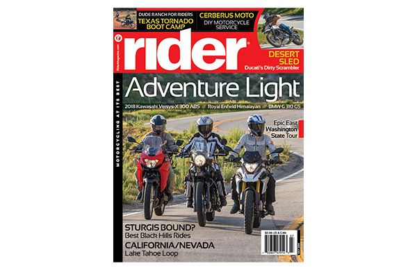 Rider magazine cover, July 2018