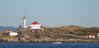 The Trial Islands Lighthouse, built in 1906, continues to be staffed by two full-time lightkeepers. Photos by the author.