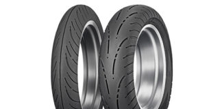 Dunlop Elite 4 motorcycle tires.