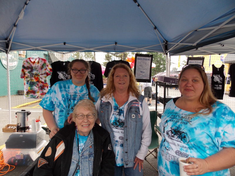 Sky Valley ABATE volunteers at the ABATE booth selling T-shirts and goodies