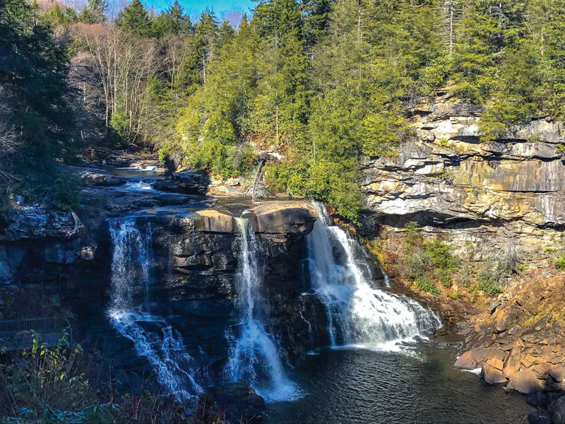 At around 60 feet high, Blackwater Falls is the highest above-ground falls in the state of West Virginia.