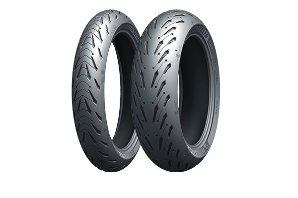 Michelin Road 5 motorcycle tires.