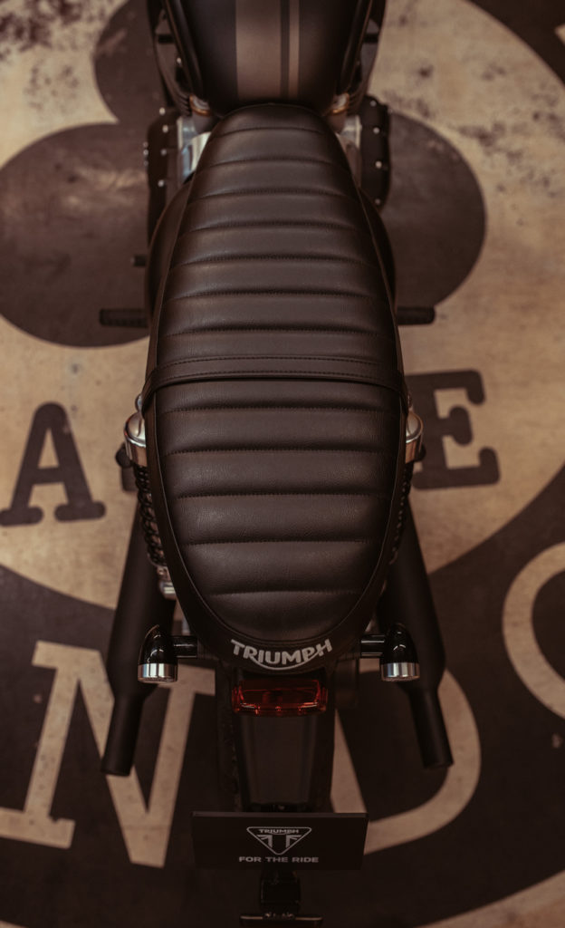 T120 Ace's black bench seat.