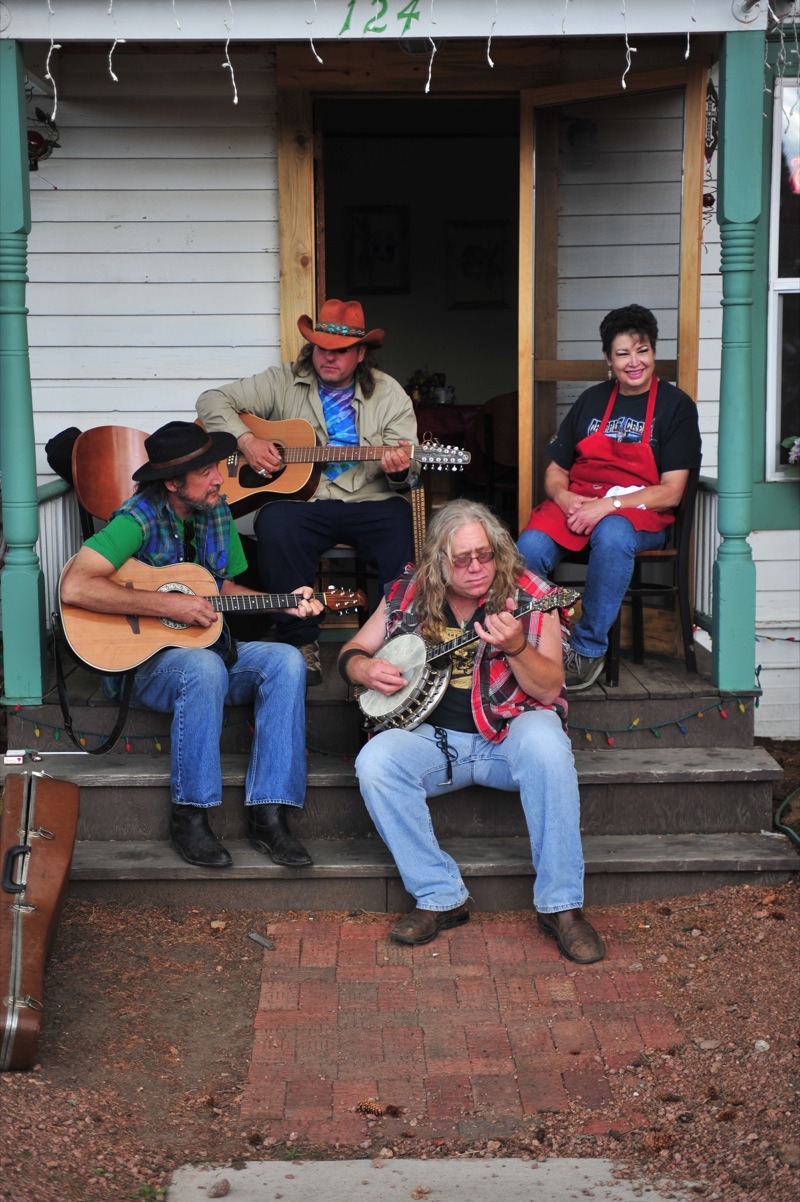Local Cripple Creek pickers turned a porch into a stage during the weekend-long rally