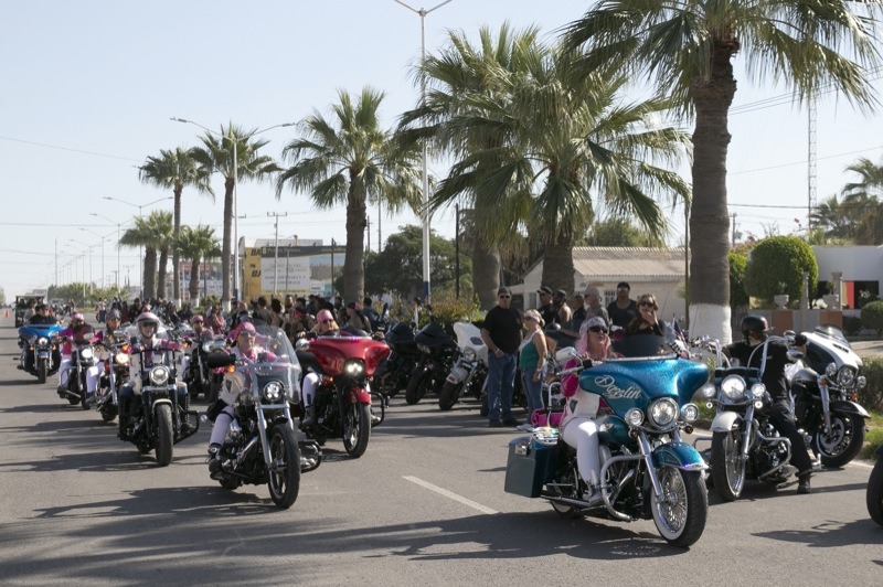 The parade Saturday morning is a big deal, over a hundred bikes were led the Bling Divas