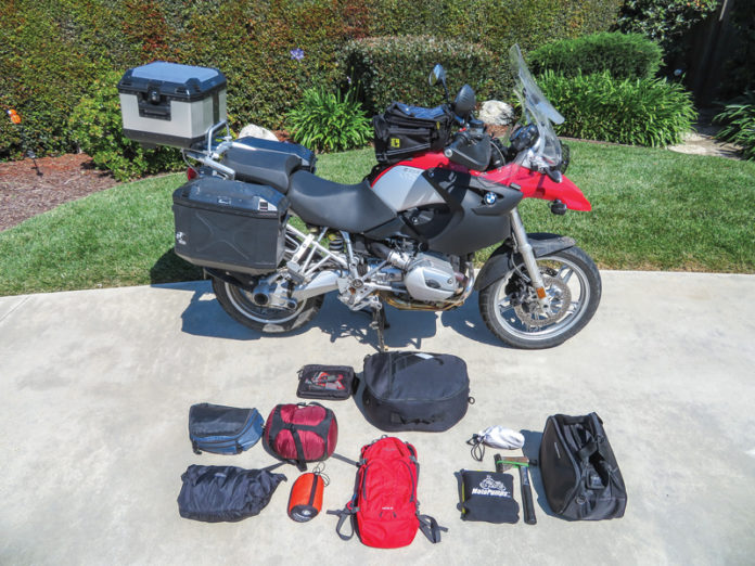 motorcycle camping kit