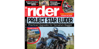 Cover of the April 2019 issue of Rider magazine.
