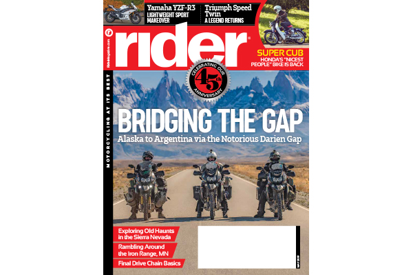 Cover of the May 2019 issue of Rider magazine.