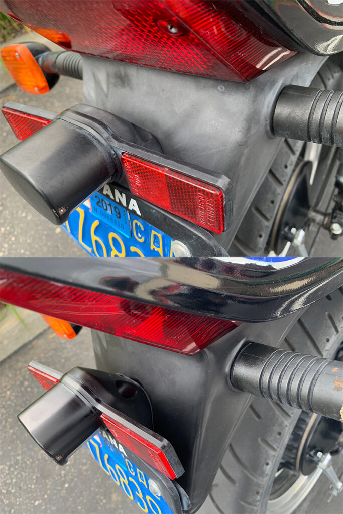 Solution finish restore motorcycle plastic