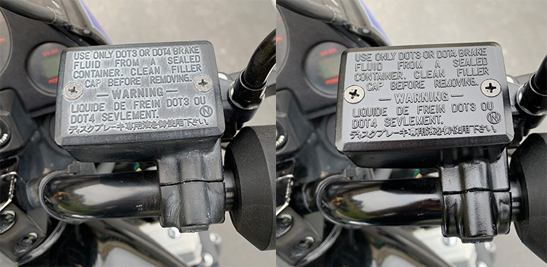 Solution finish restore motorcycle plastic