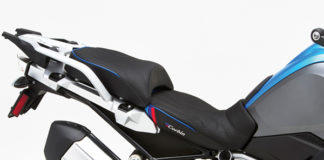 Corbin front and rear saddles on a BMW R 1250 GS.