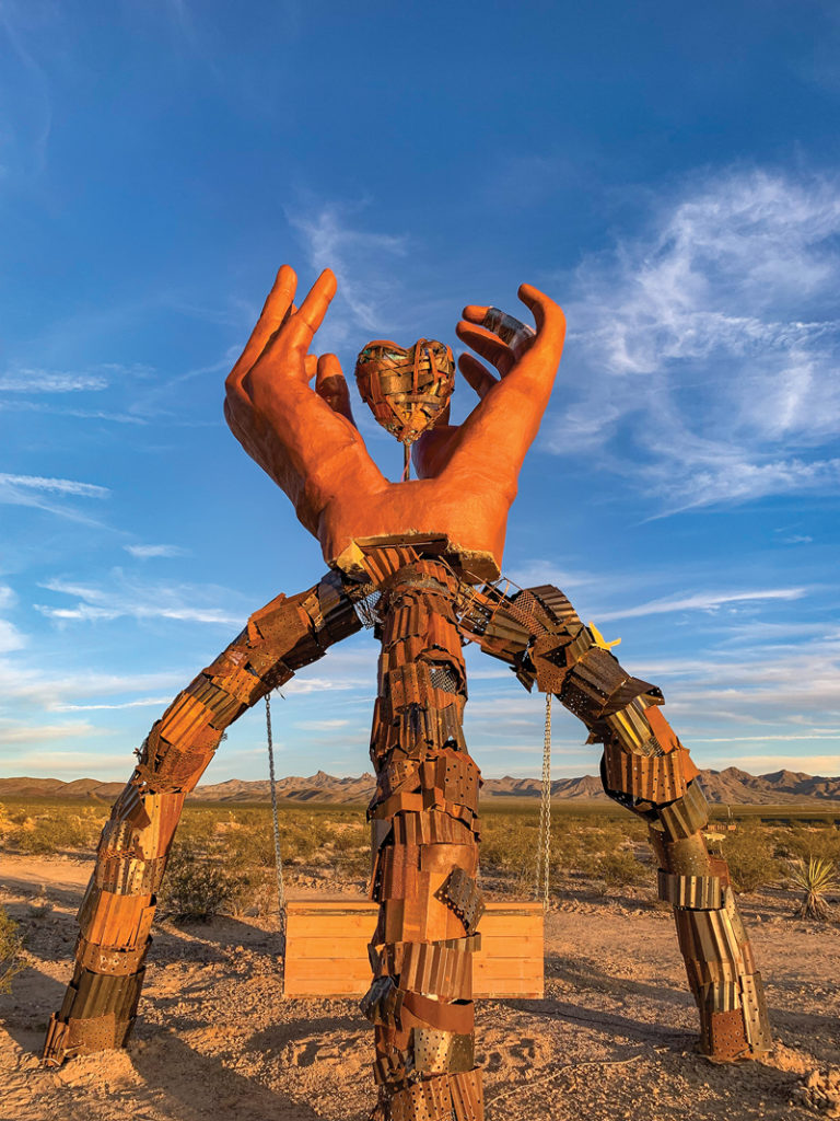 Nipton California metal sculptures