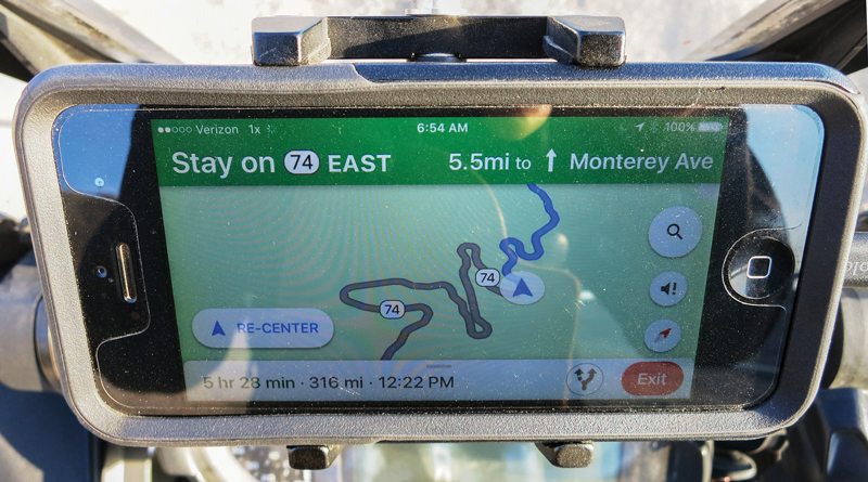 For a motorcyclist, that’s what a GPS map route should look like.