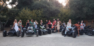 The ladies of Ride As You Are, posing with their Can-Am Rykers