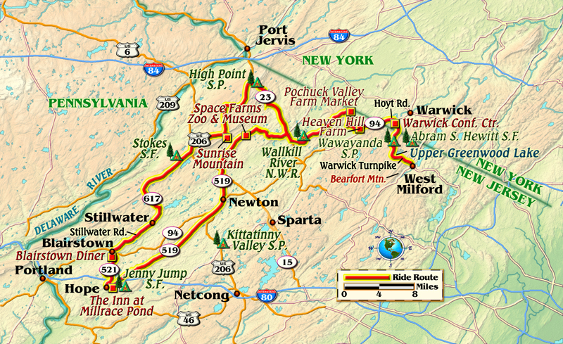 New Jersey motorcycle ride map