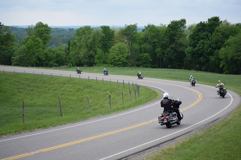 motorcycle group riding