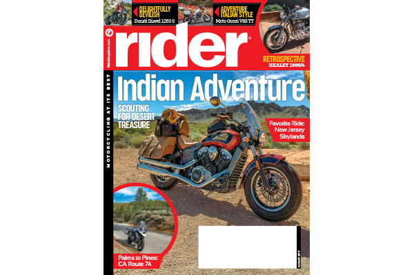 August 2019 cover of Rider magazine.