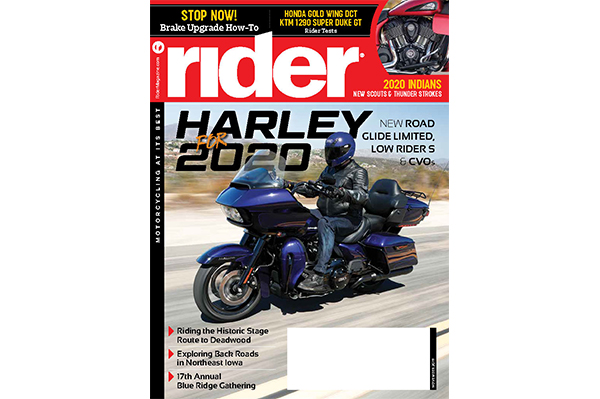 Rider Magazine, November 2019 cover