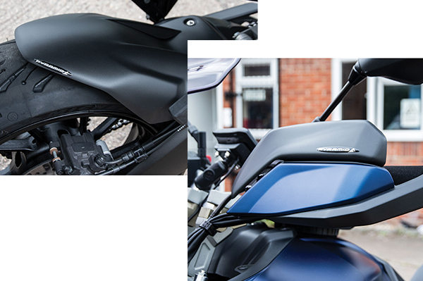 Pyramid Plastics Rear Hugger and Handguard Extensions for the Yamaha Tracer 900/GT.