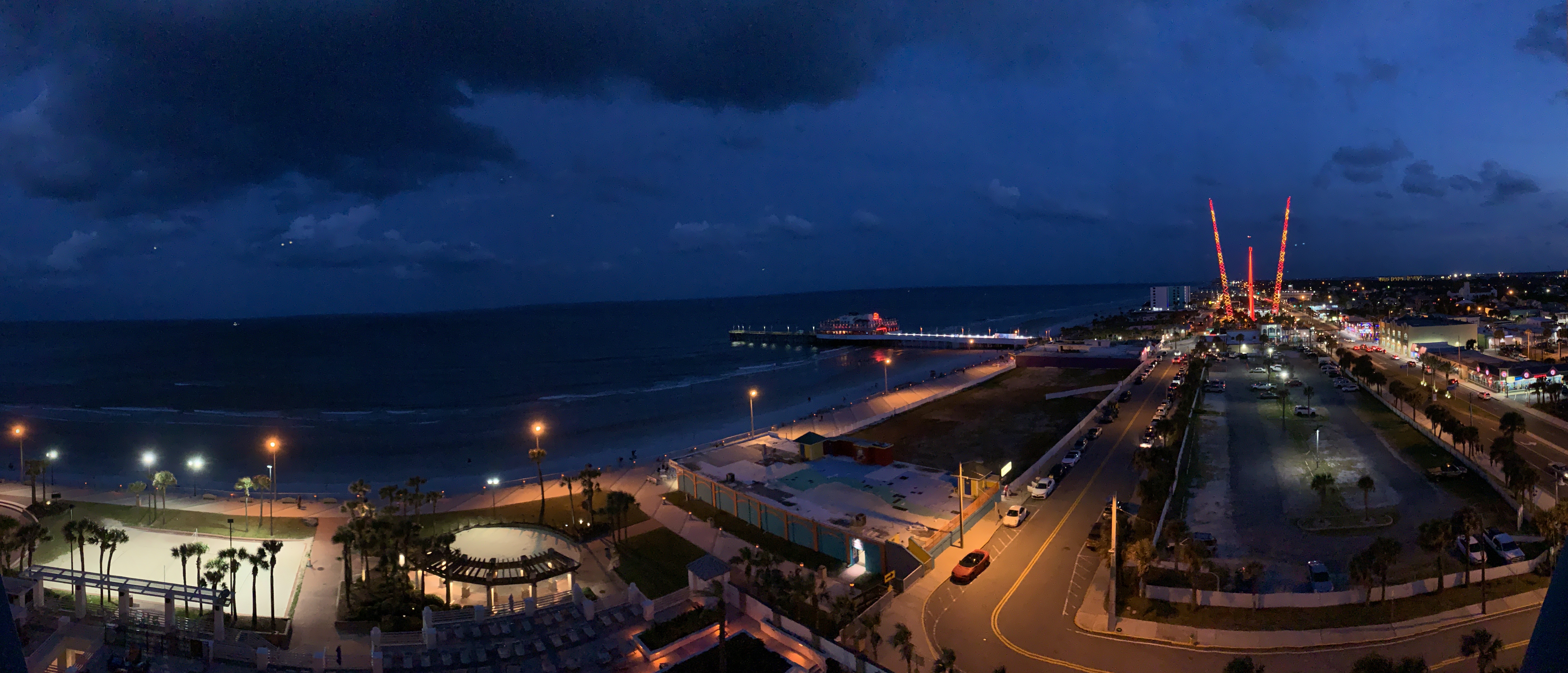 Daytona Beach from atop the Hilton from the beach to the city at Daytona Bike Week 2020