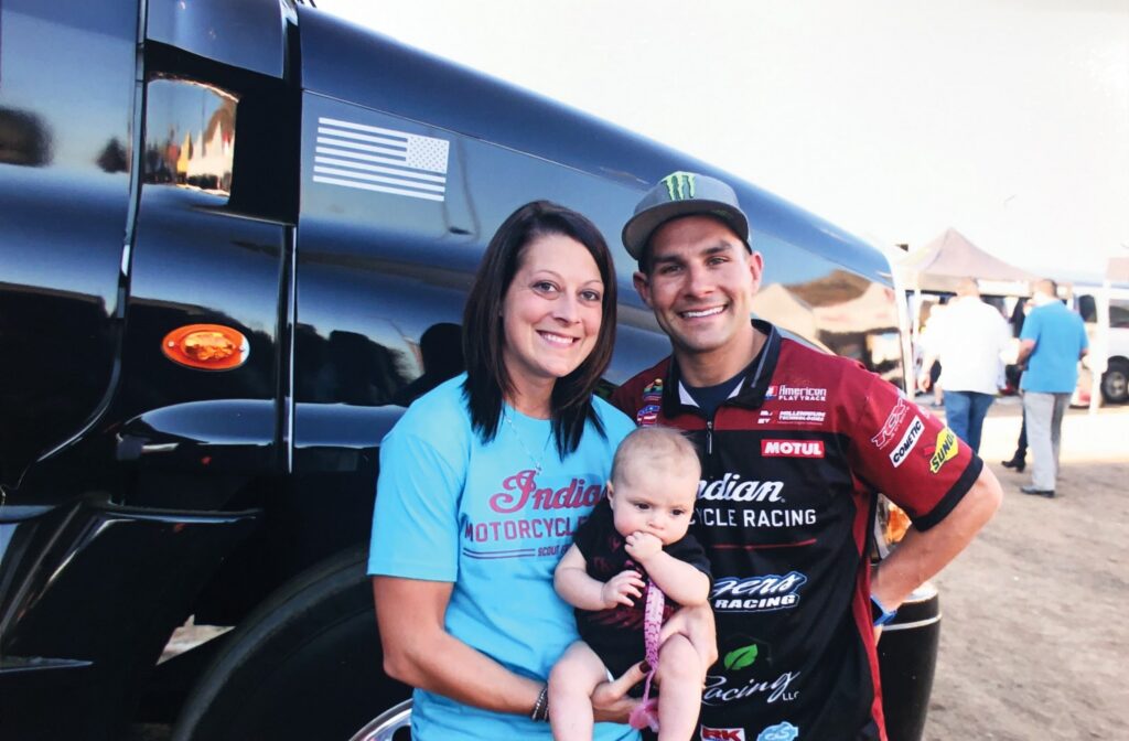 Nichole Mees, Jared Mees, and daughter Hayden.