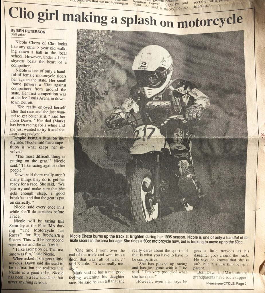 Nichole Cheza makes the news as a female racer