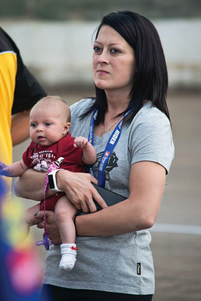 Nichole Mees and daughter Hayden at the Sturgis flat track races
