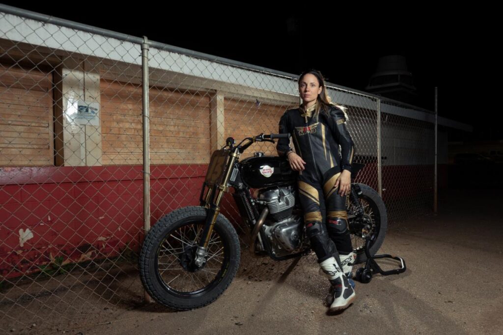 Road racer Melissa Paris Royal Enfield