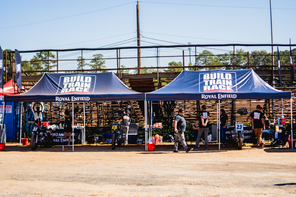 Royal Enfield Build Train Race in the pits
