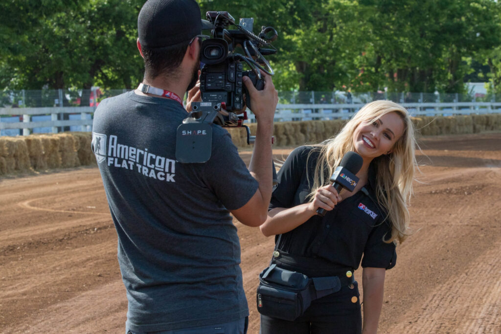 Kristen Beat American Flat Track pit reporter