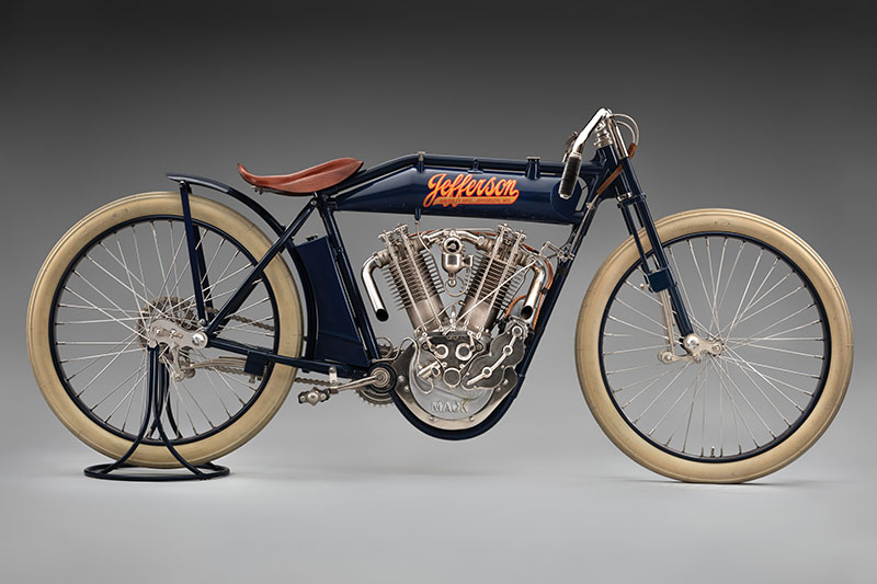 SFO Museum Early American Motorcycles 1914 Jefferson Twin-Cylinder Racer