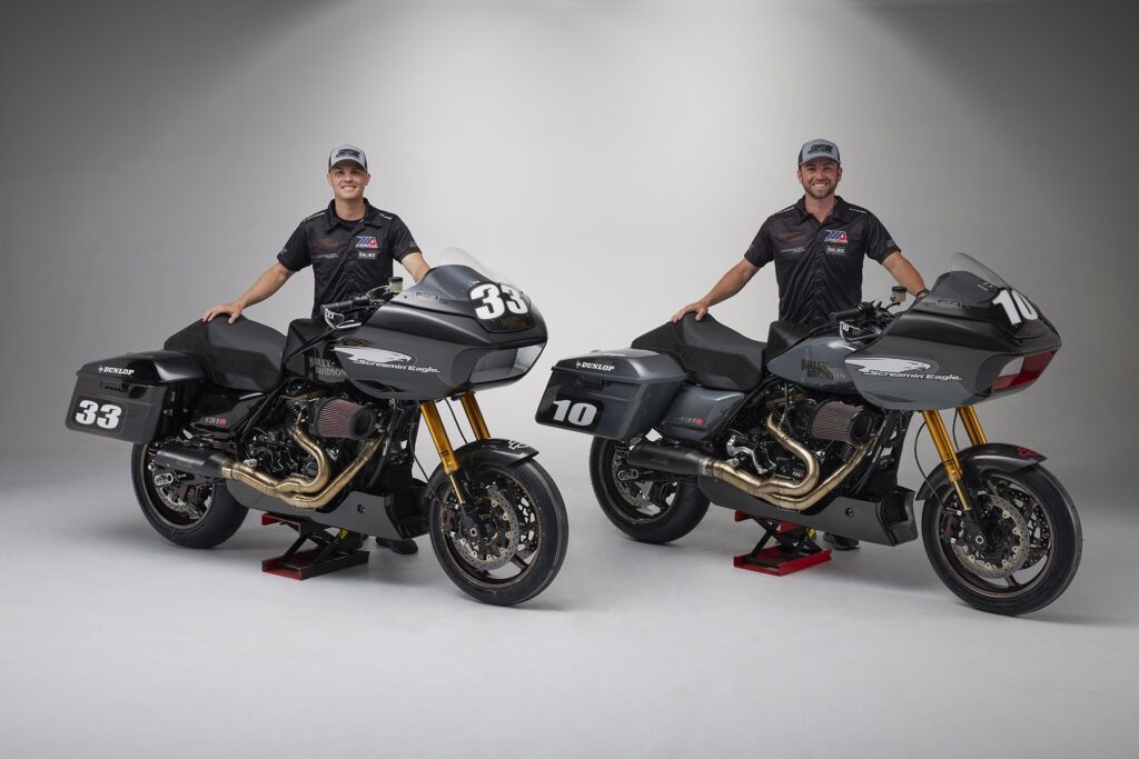 Kyle and Travis Wyman with their Screamin' Eagle Road Glide Specials.