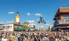 Motorcycle Jump Over Main St During Sturgis Closing Ceremony