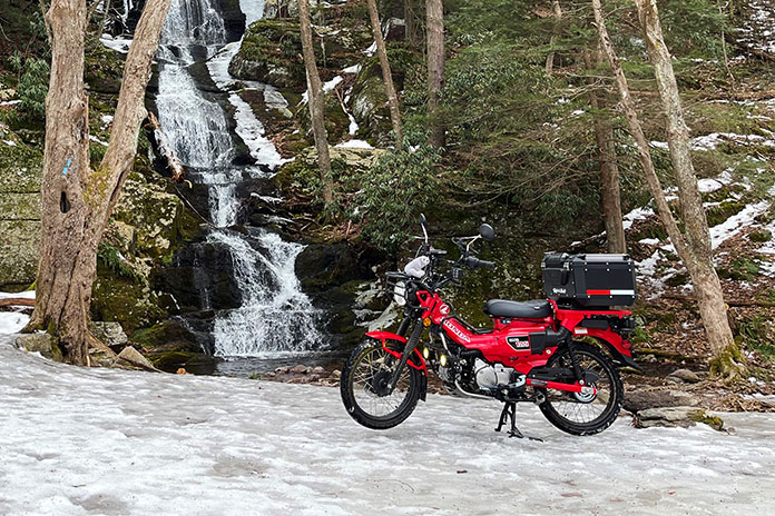 Winter Motorcycle Riding Honda Trail 125