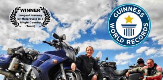 Wendy Crockett and Ian McPhee Awarded Guinness World Record for Longest Journey by Motorcycle in a Single Country (Team)