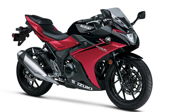 2023 Suzuki GSX250R ABS, Metalik Elmas Kırmızısı ve İnci Bulutsu Siyahı