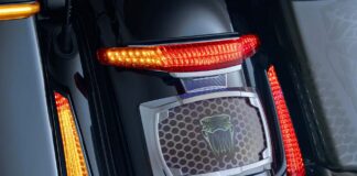 Ciro Latitude Tail Light & License Plate Mount Black with Amber Turn Signal