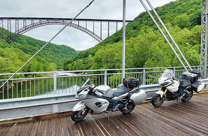 Virginia West Virginia Motorcycle tour New River Gorge Bridge Tunney Hunsaker Bridge