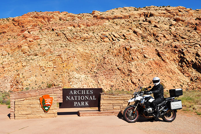 Utah National Parks on a Motorcycle BMW R 1200 GS Arches National Park